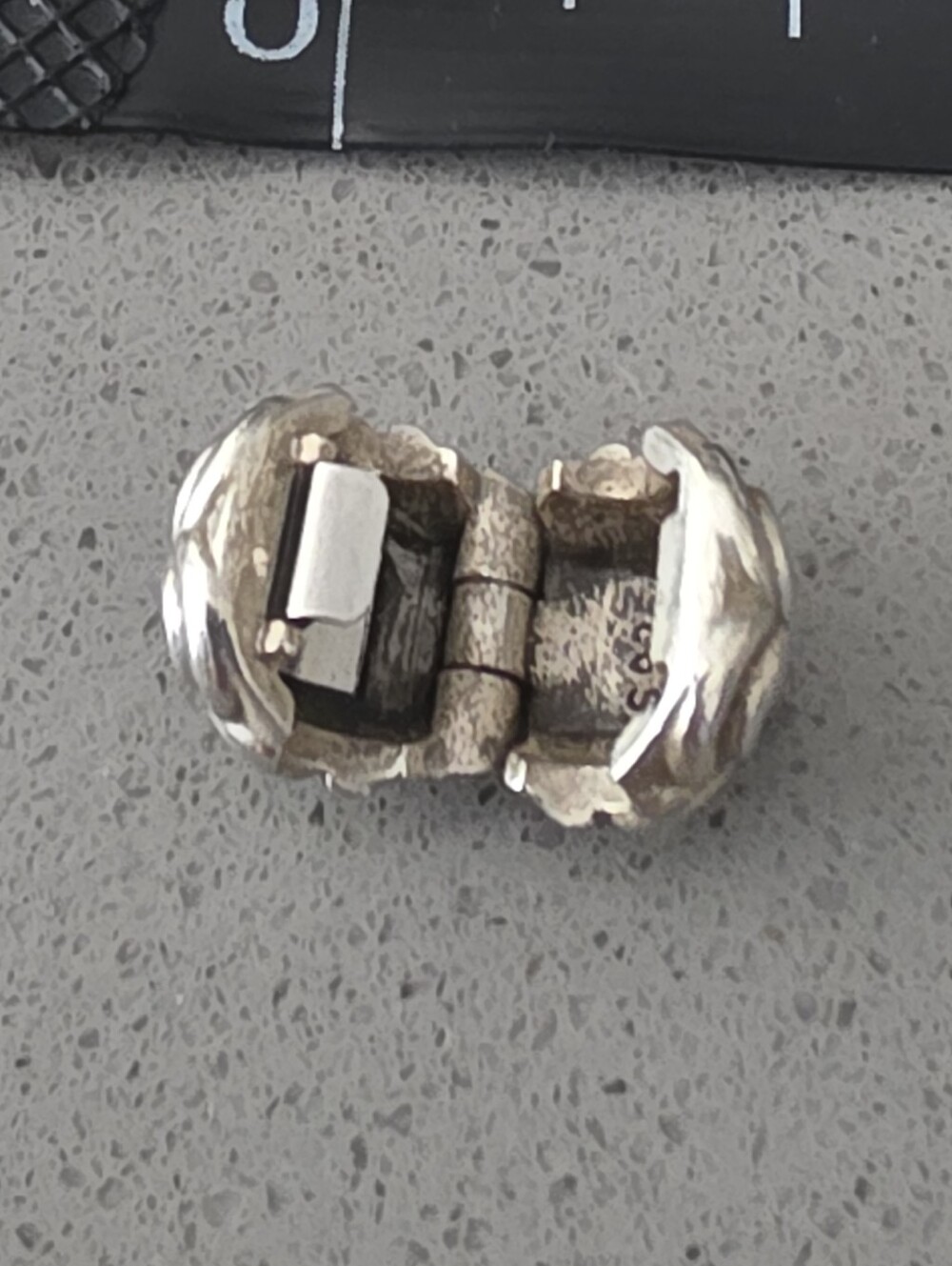 Pandora | Flower Purple CZ With Clasp Authentic Sterling Silver Charm - Picture 3 of 3